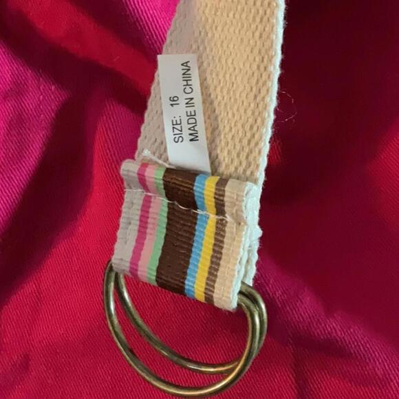 🍁Gloria Vanderbilt pink capris with belt, size 16 NWOT - Picture 9 of 10